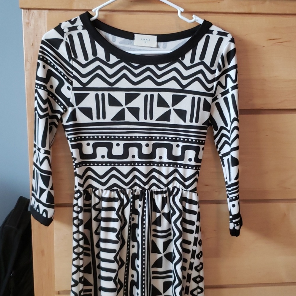 Everly Small Black and White Printed Dress